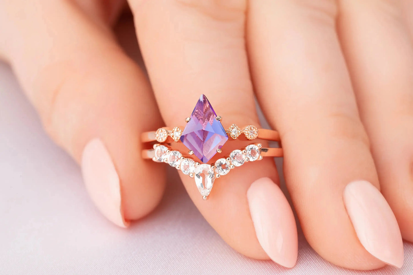 Amethyst ring set Rings Starry Cradles