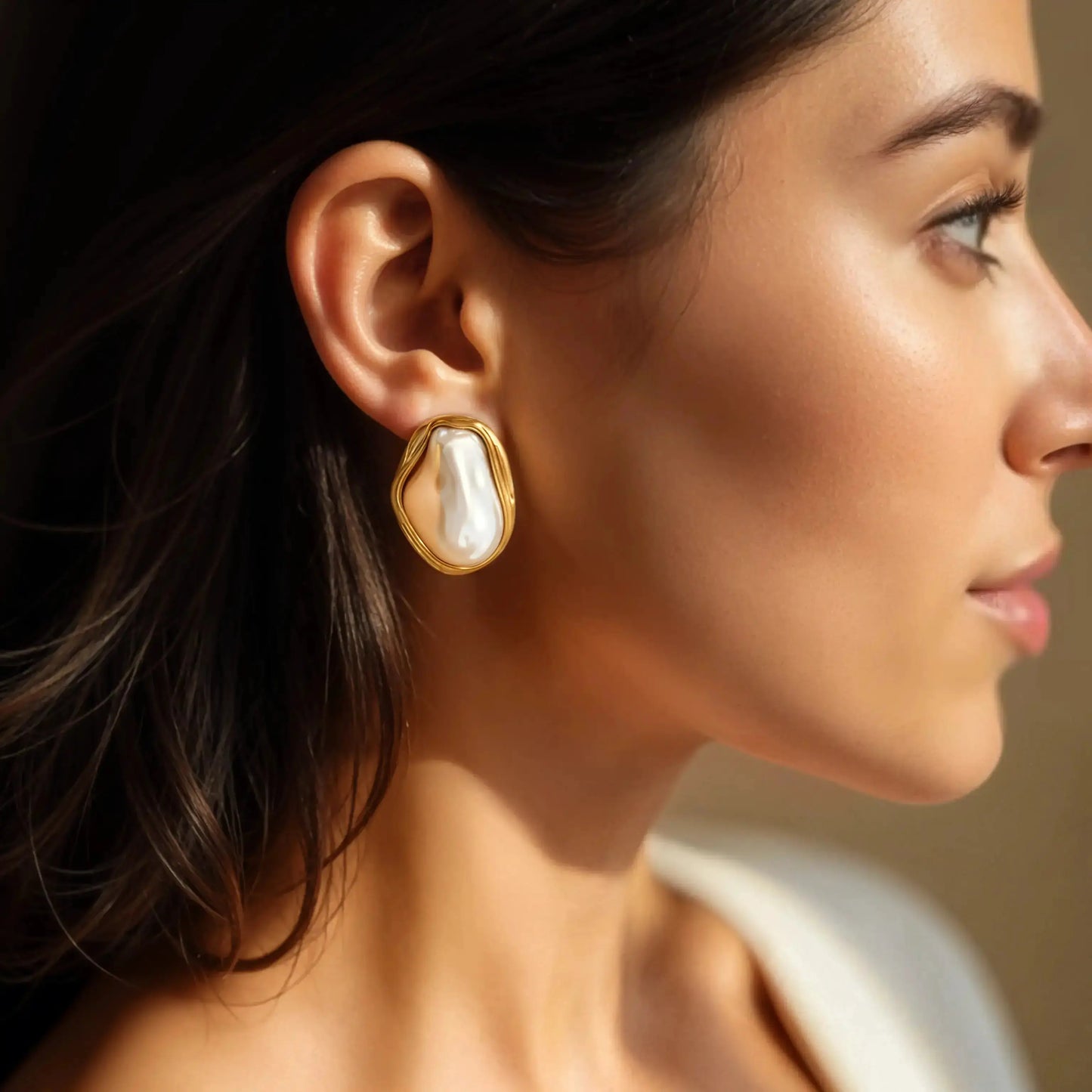 Big pearl set Earrings Starry Cradles
