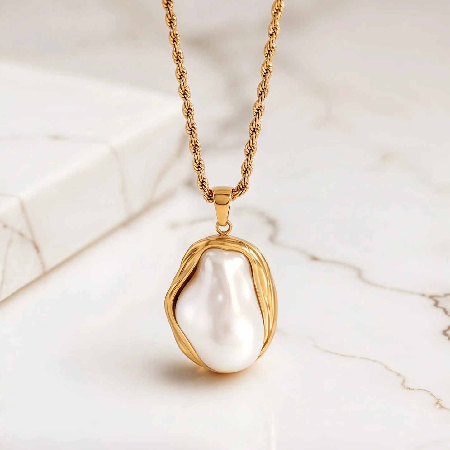 Big pearl necklace 18K Yellow Gold Necklaces Starry Cradles 99.00