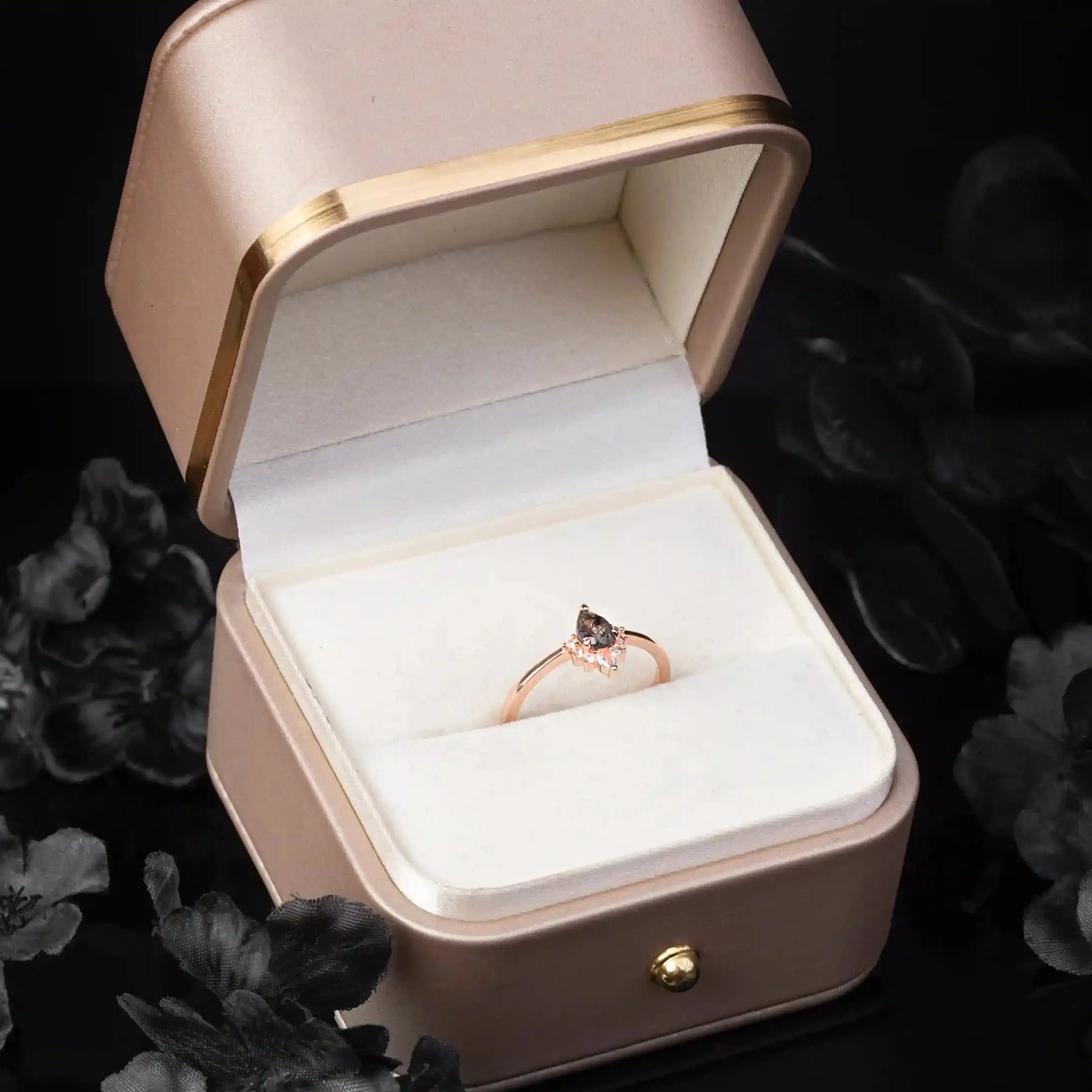 Black Rutilated Quartz ring (Sirius)   Rings Starry Cradles