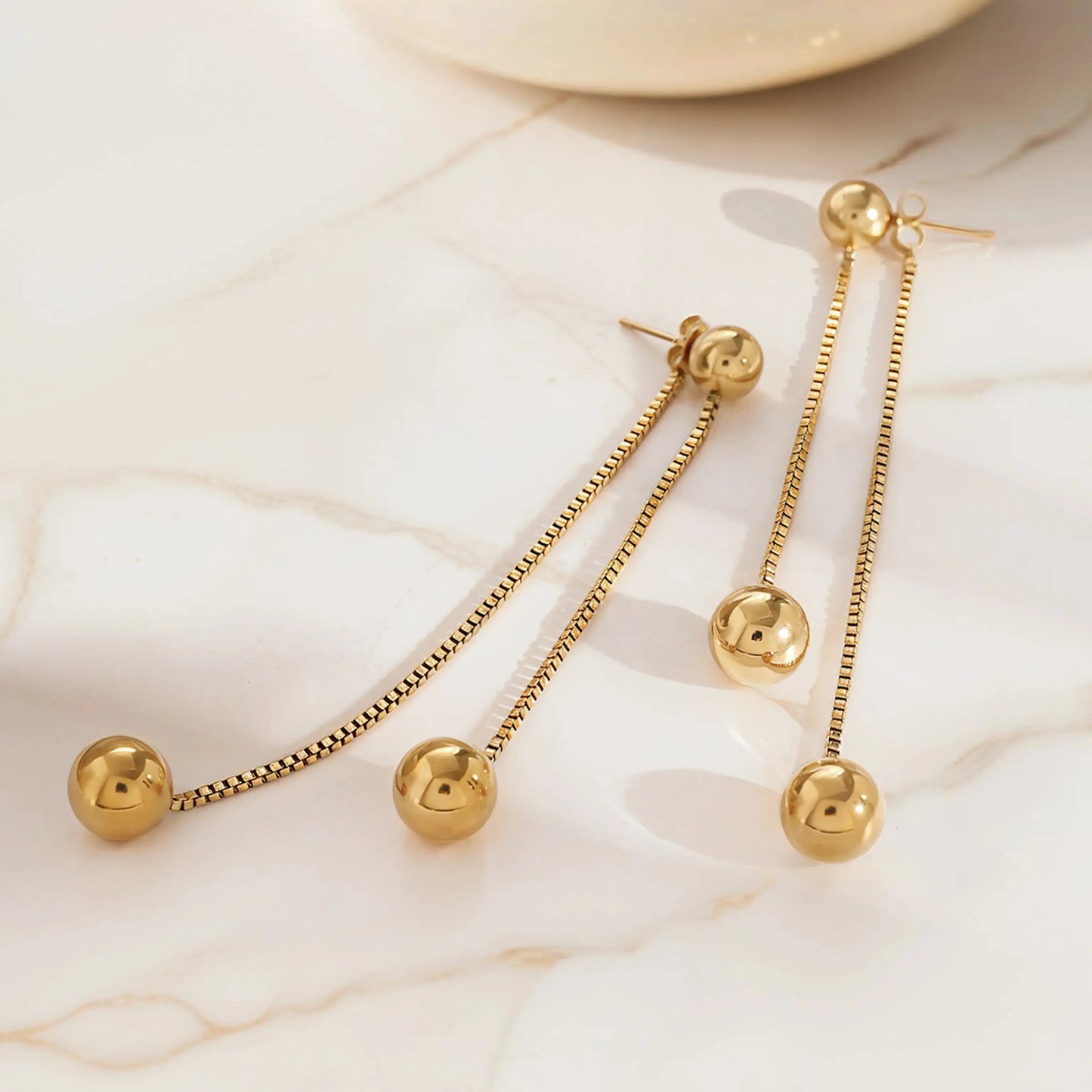 Drop chain earrings 18K-Yellow-Gold Earrings Starry Cradles 57.00