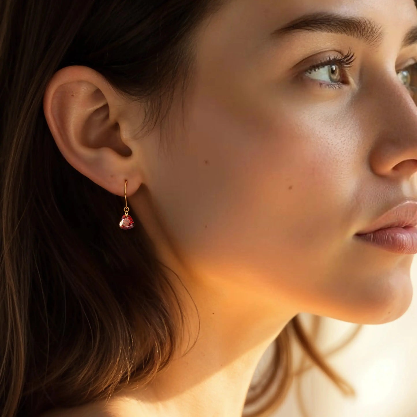 Ruby heart earrings Earrings Starry Cradles
