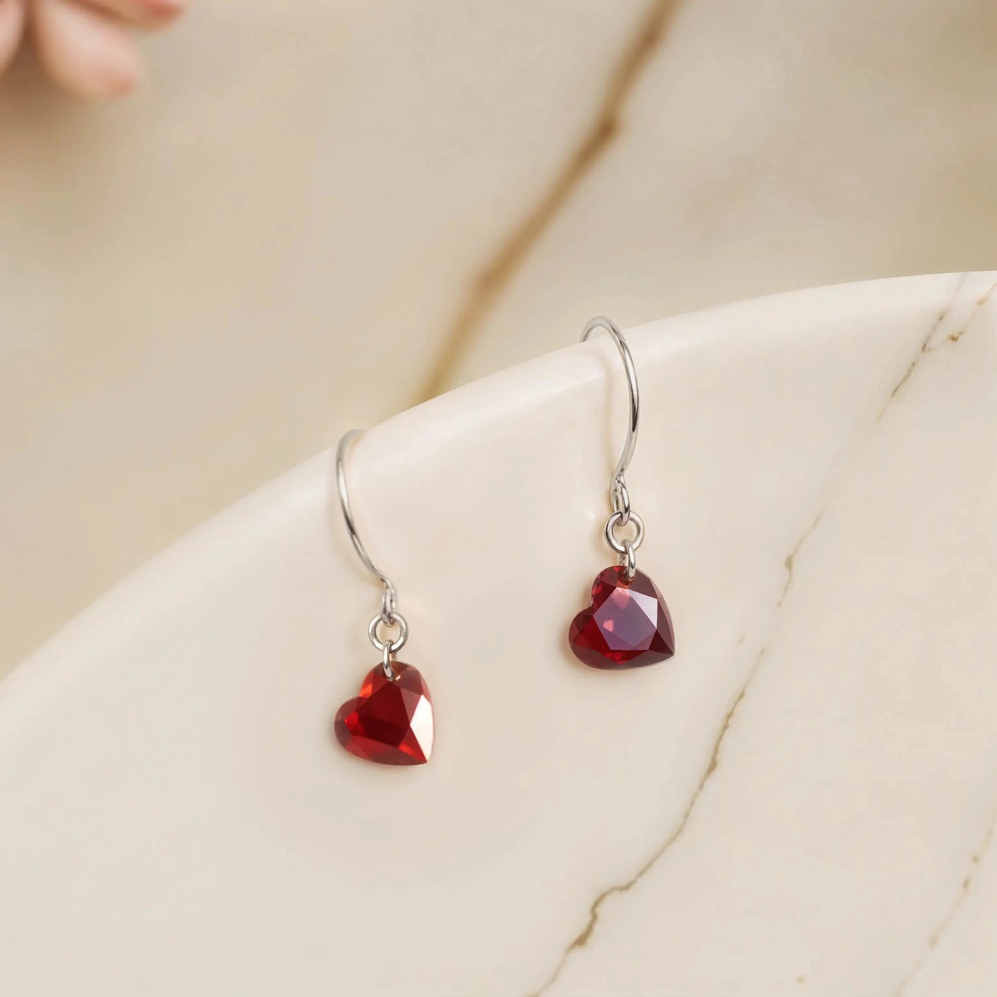 Ruby heart earrings Earrings Starry Cradles