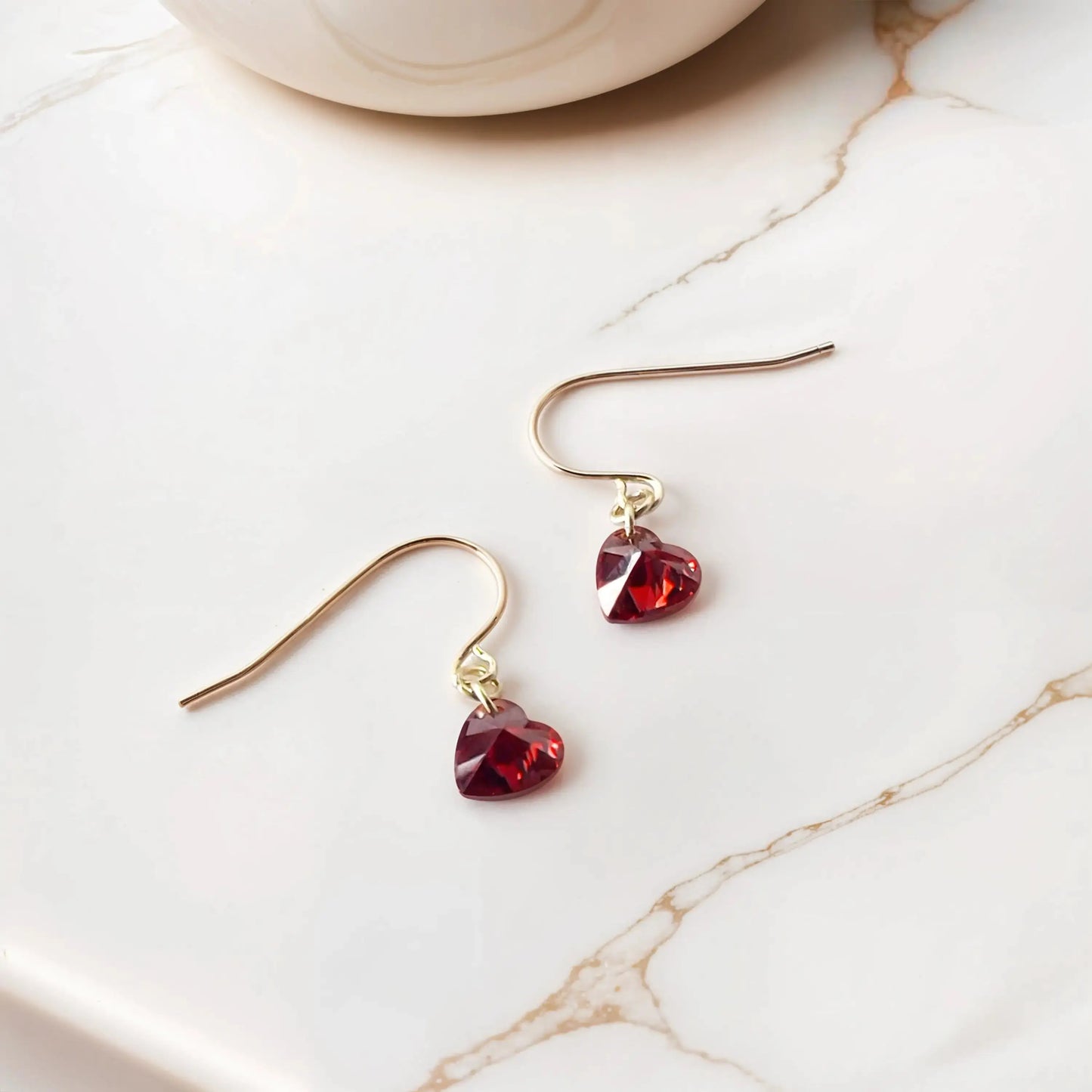 Ruby heart earrings Earrings Starry Cradles