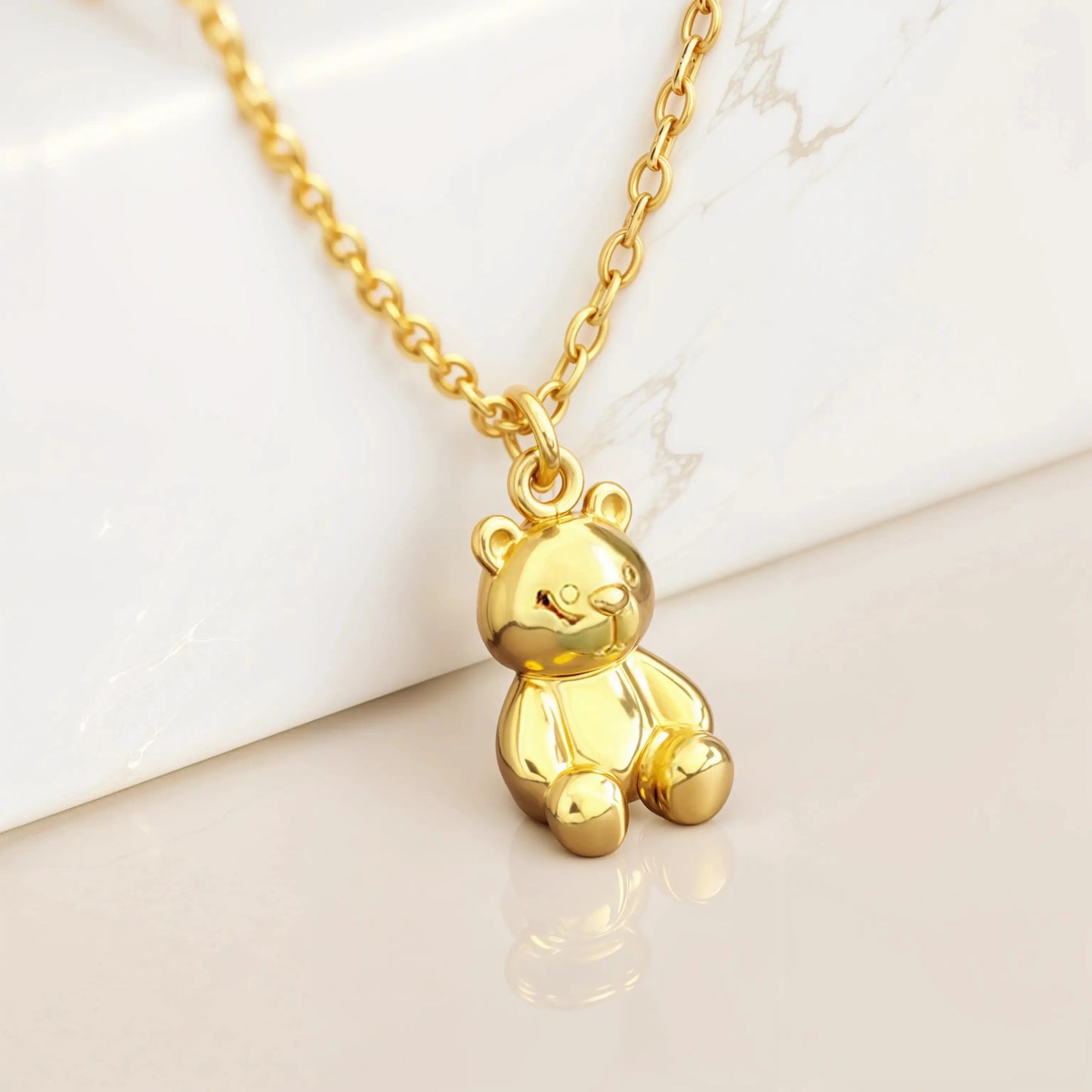 Teddy Bear Pendant 18K-Yellow-Gold Necklaces Starry Cradles 99.00