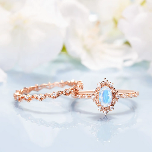 Vintage Moonstone ring set