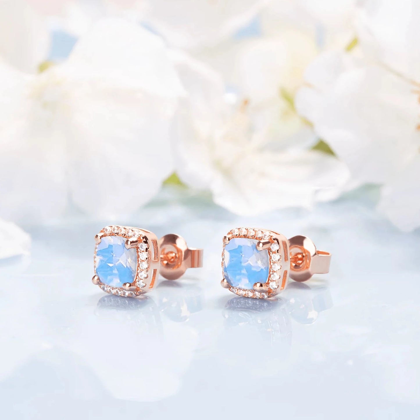 Moonstone Square studs