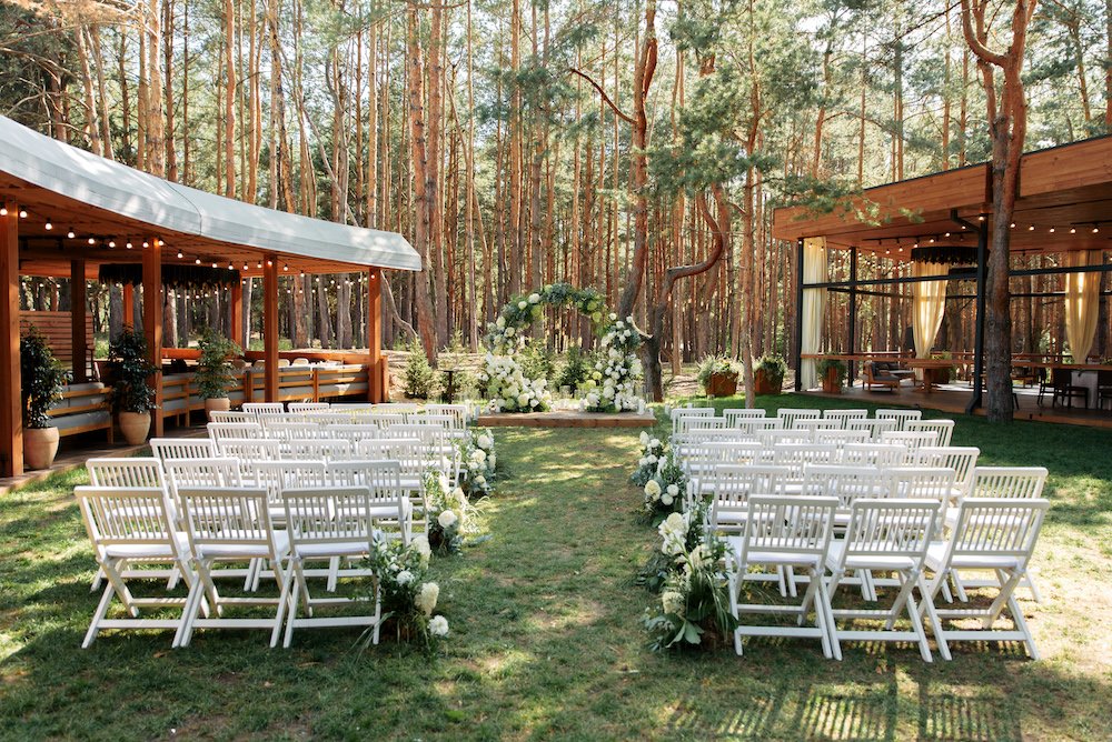 Outside Wedding ceremony in the forest