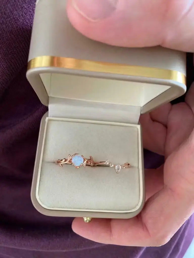 Twig ring with opal and topaz review of a customer