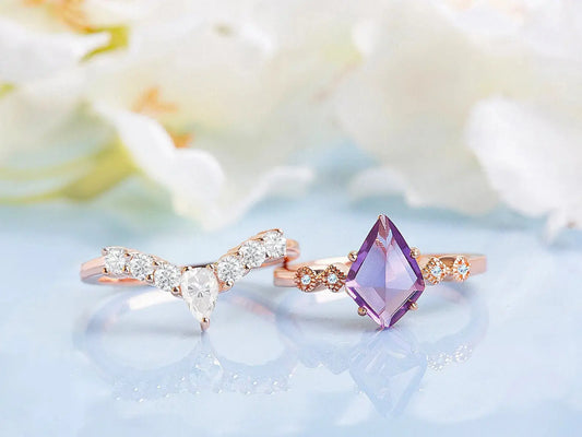 Amethyst ring set   Rings Starry Cradles