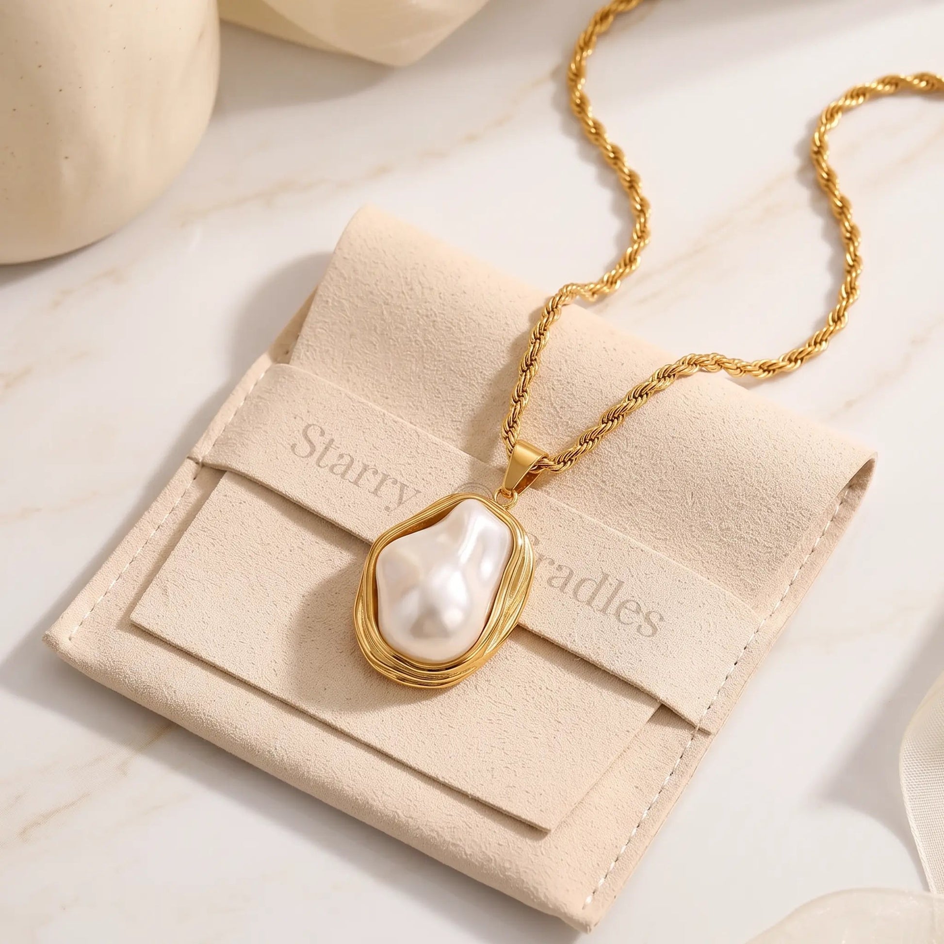 Baroque Pearl Necklace   Necklaces Starry Cradles