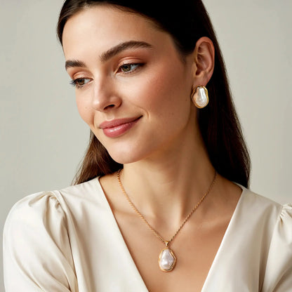 Big pearl set   Earrings Starry Cradles