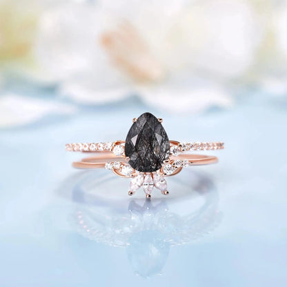 Black Quartz ring set