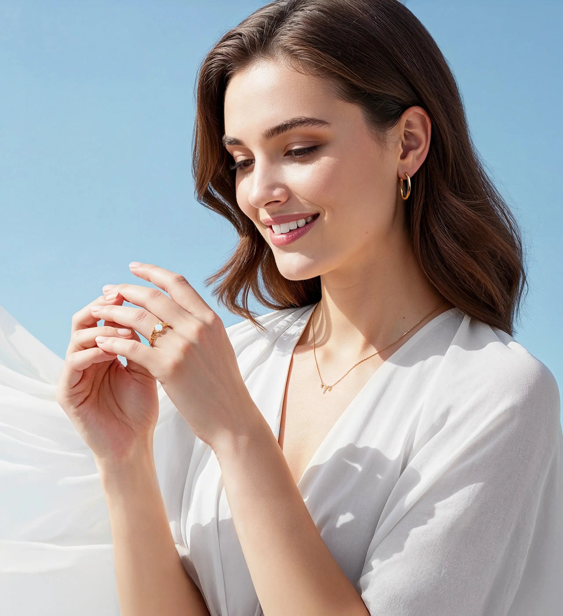 LOTUS — Opal ring   Rings Starry Cradles