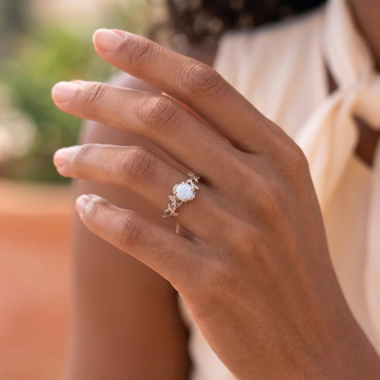 LOTUS — Opal ring   Rings Starry Cradles