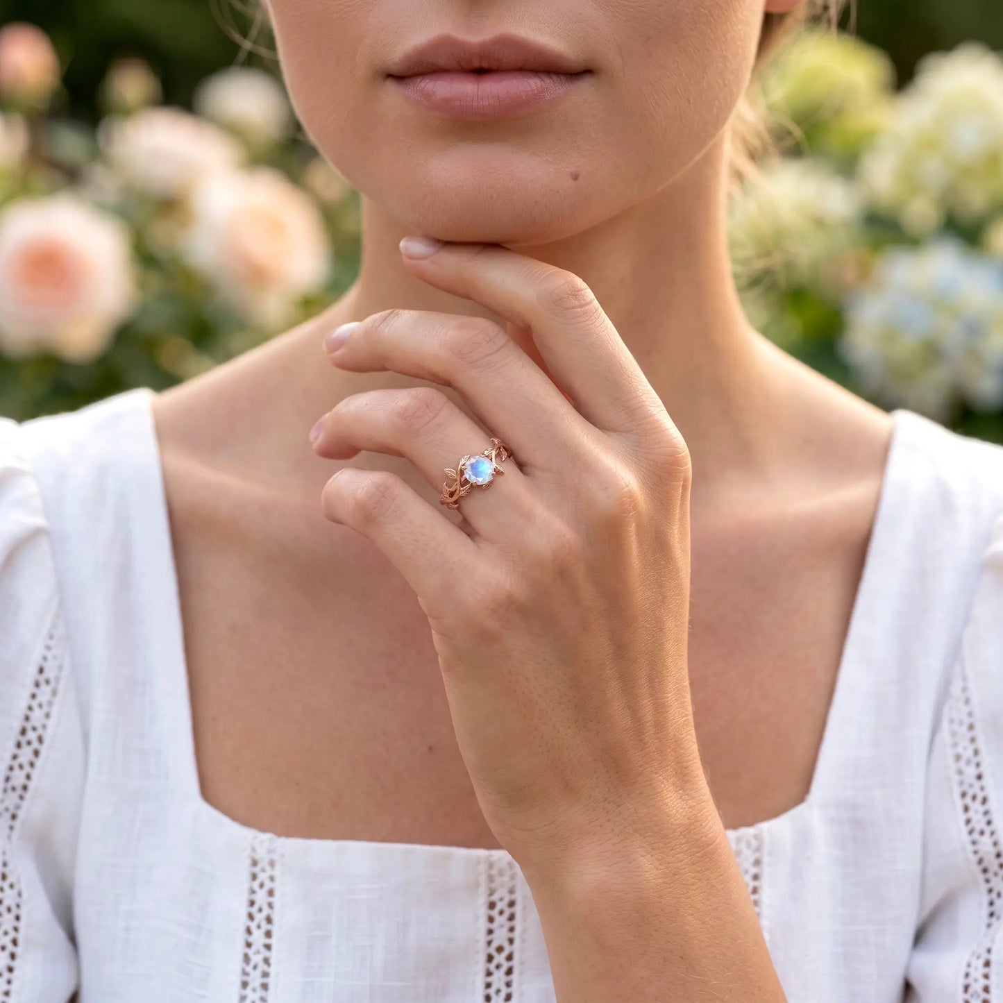 MAGNOLIA — Moonstone ring   Rings Starry Cradles