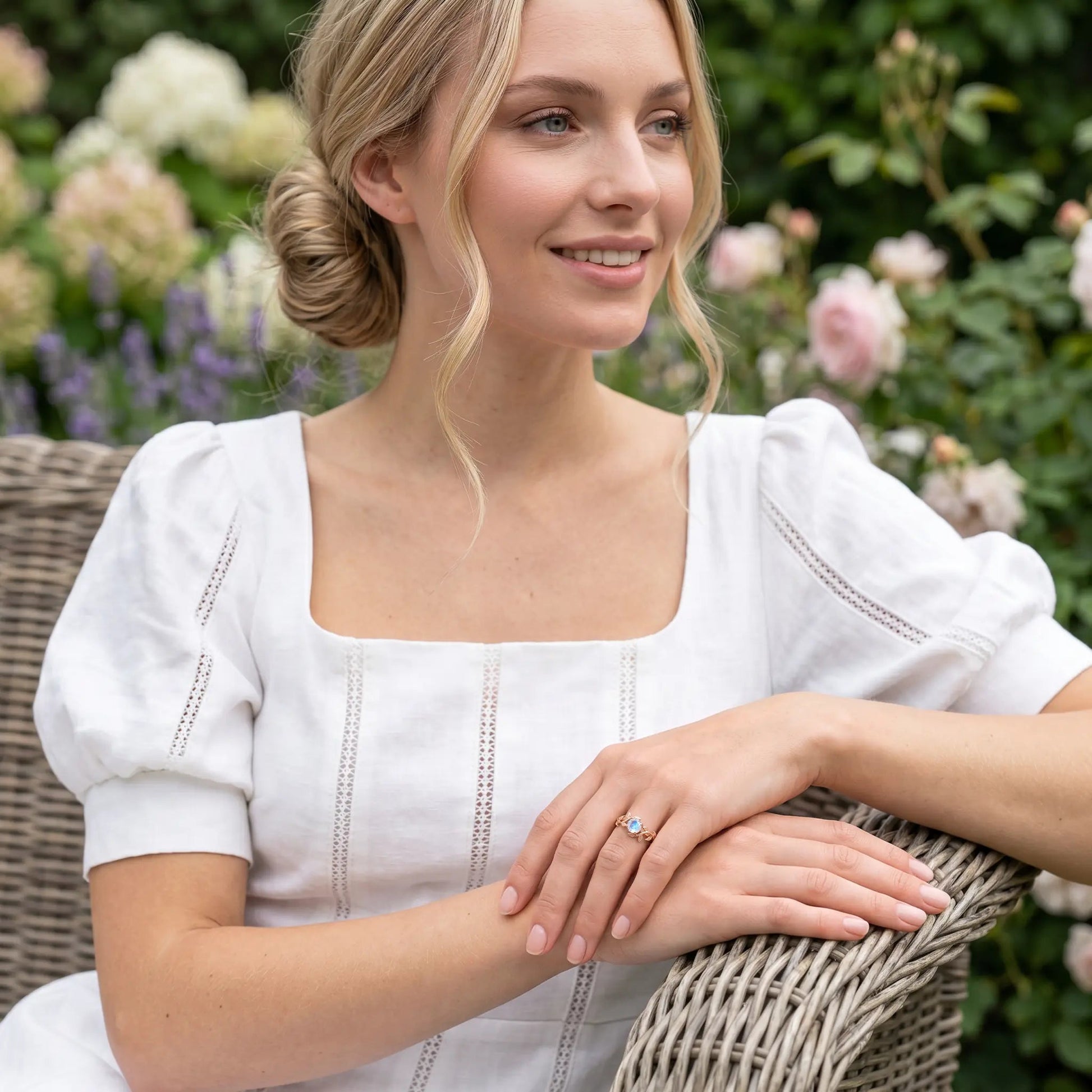MAGNOLIA — Moonstone ring   Rings Starry Cradles