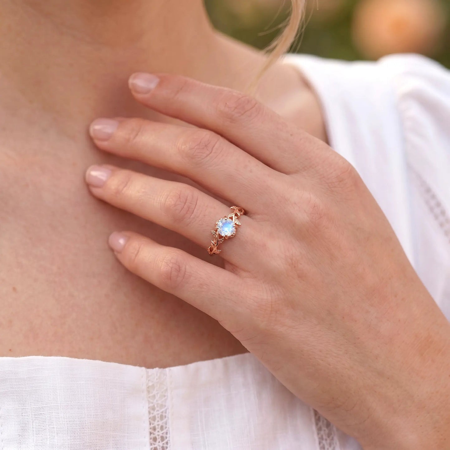 MAGNOLIA — Moonstone ring   Rings Starry Cradles
