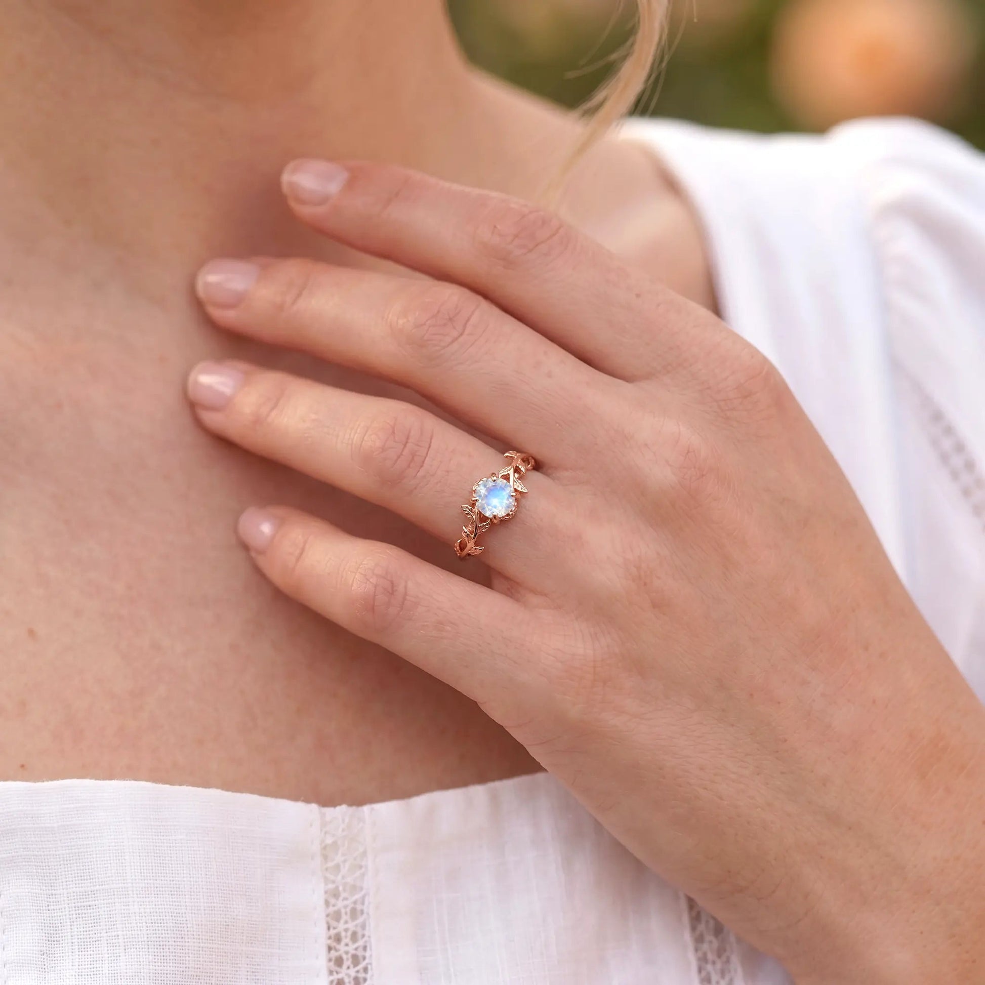 MAGNOLIA — Moonstone ring   Rings Starry Cradles