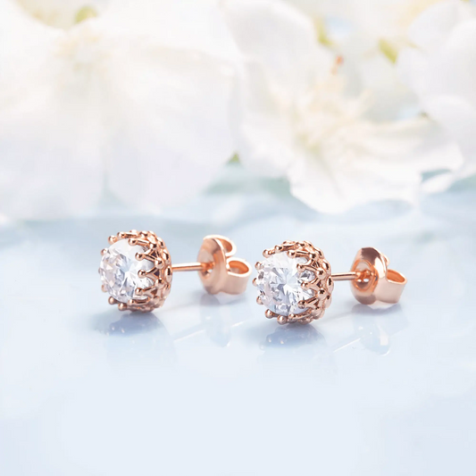 Moissanite crown studs