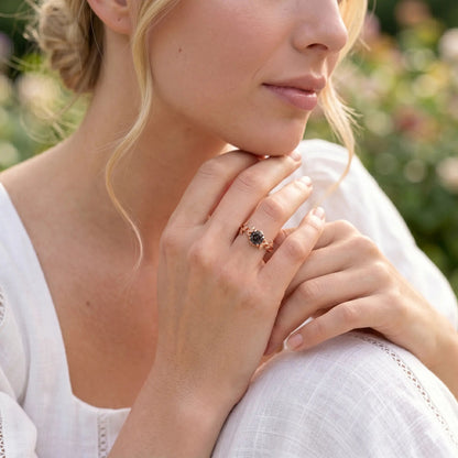 ORCHID — Black Quartz ring   Rings Starry Cradles