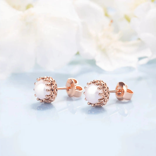 Pearl crown studs