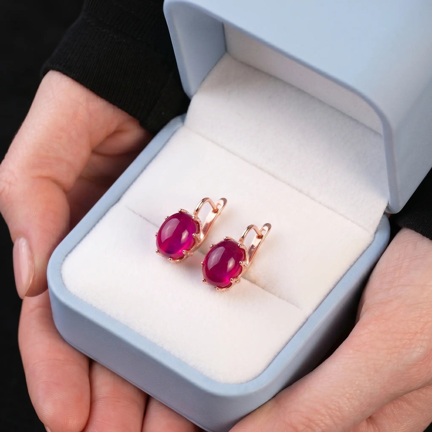 Red Ruby Vintage Earrings   Earrings Starry Cradles