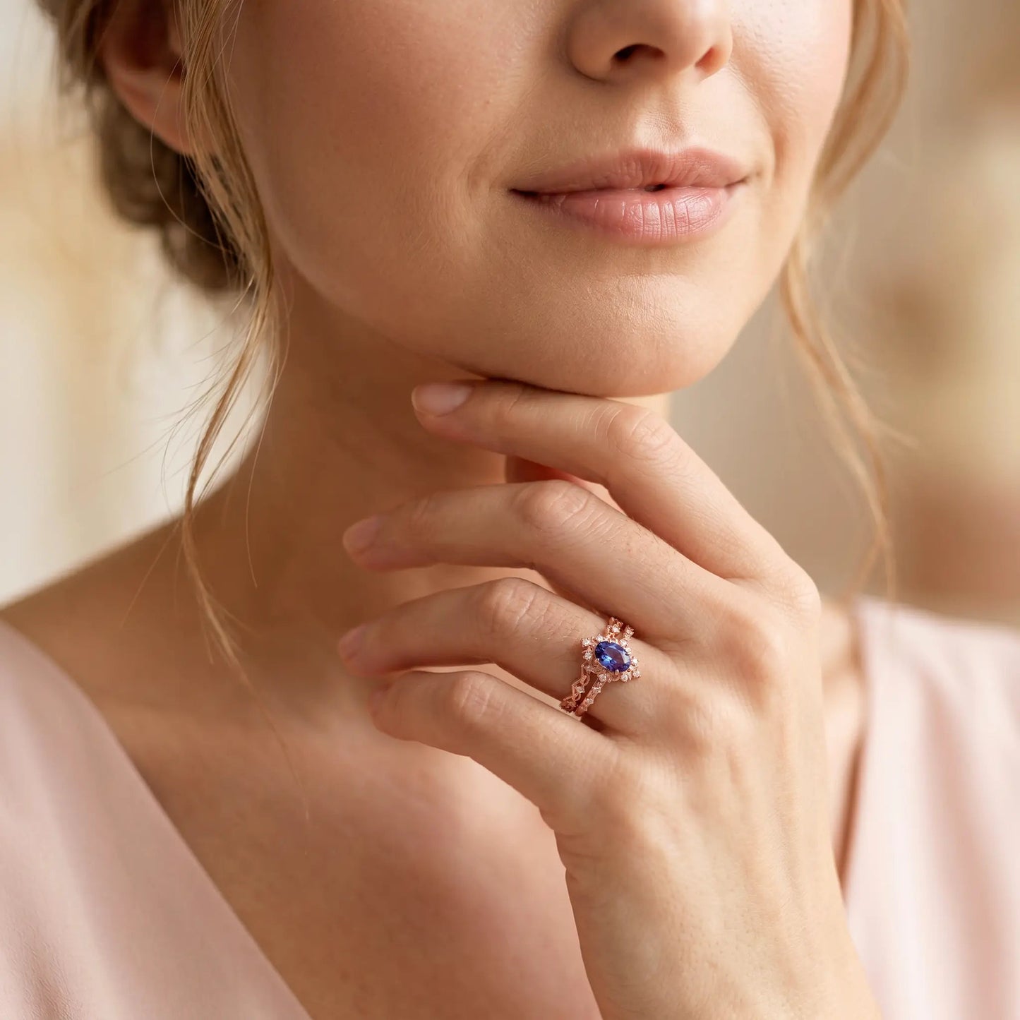 SIRENA SET — Alexandrite & Moissanite   Rings Starry Cradles