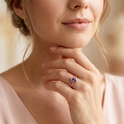 SIRENA SET — Alexandrite & Moissanite   Rings Starry Cradles