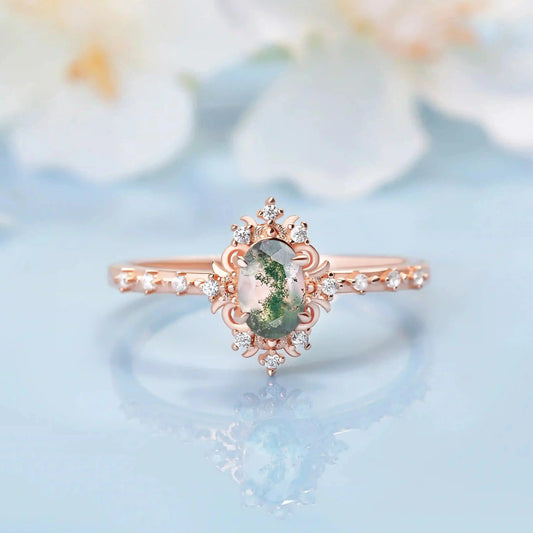 Vintage Moss Agate ring