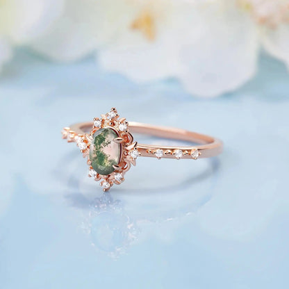 Vintage Moss Agate ring
