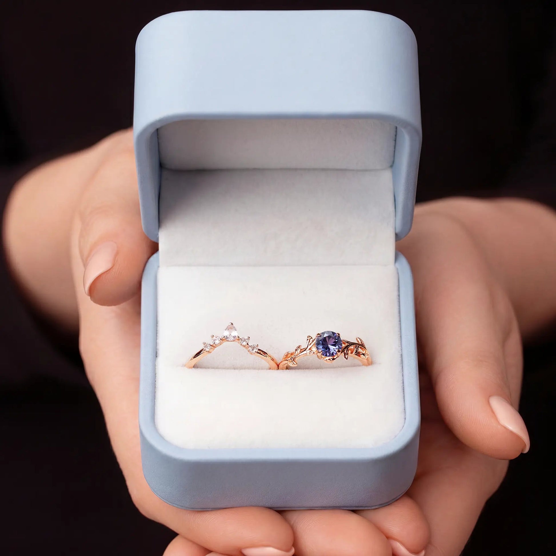 WISTERIA SET — Alexandrite & Topaz   Rings Starry Cradles