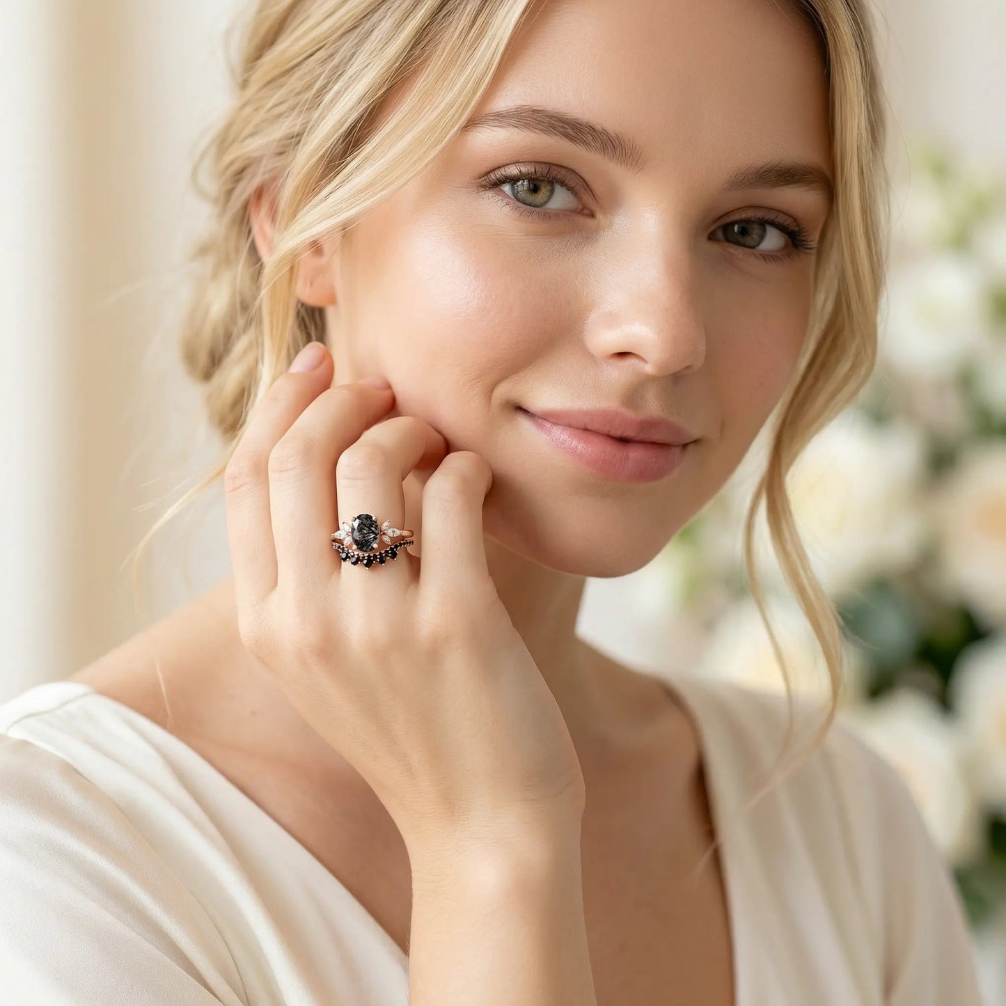ORION — Black Quartz & Topaz set   Rings Starry Cradles