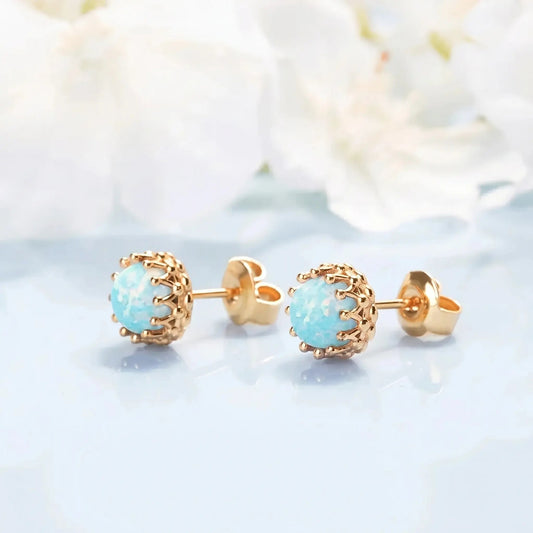 Green Opal Crown Studs earrings   Earrings Starry Cradles