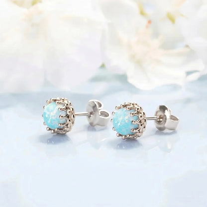 Green Opal Crown Studs earrings   Earrings Starry Cradles