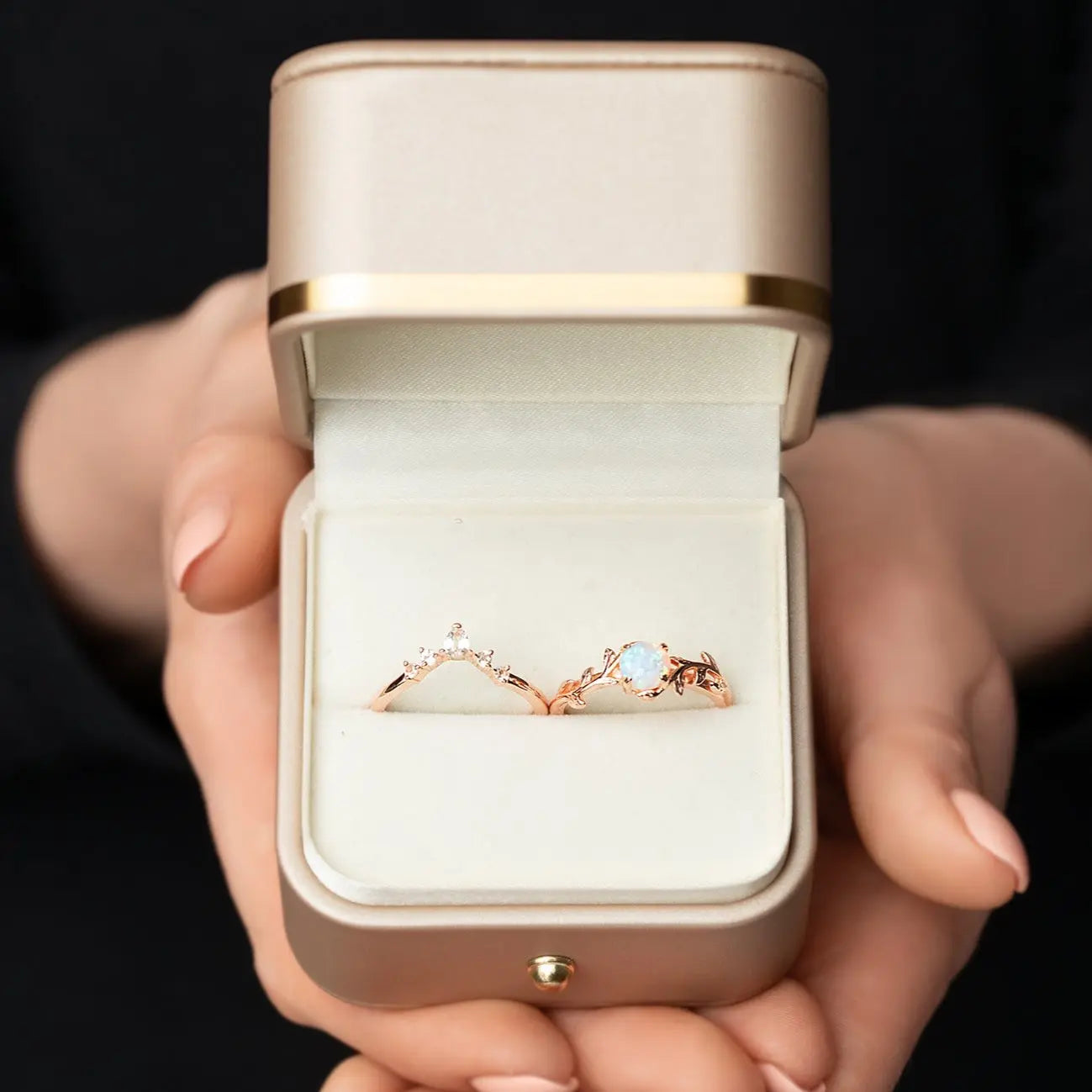 Twig Opal Wedding Rings Nature-Inspired Engagement Rings Under