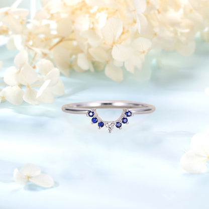 Blue Cubic Zirconia engagement ring